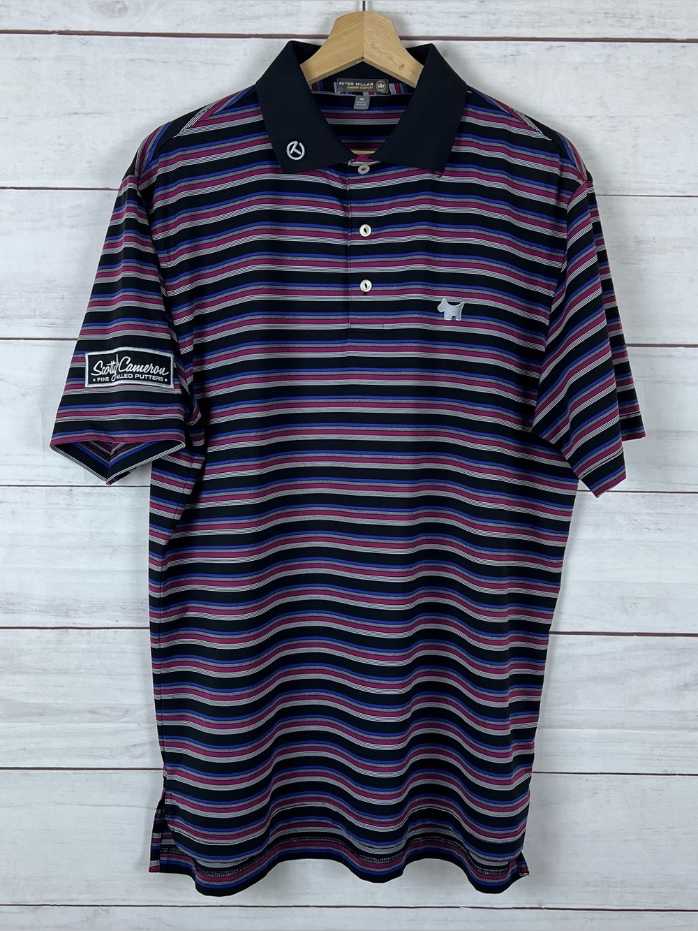 Scotty Cameron Peter Millar Summer Comfort Golf Polo Shirt Striped Mens Medium